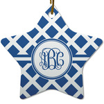 Diamond Star Ceramic Ornament w/ Monogram