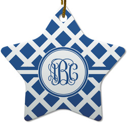 Diamond Star Ceramic Ornament w/ Monogram