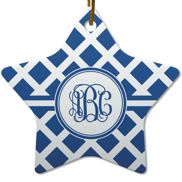 Diamond Ceramic Flat Ornament - Star (Front)