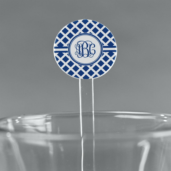 Custom Diamond 5.5" Round Plastic Stir Sticks - Clear (Personalized)