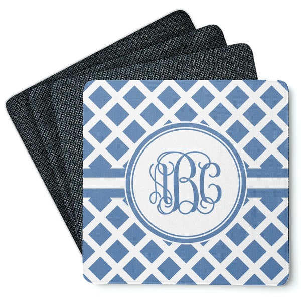 Custom Diamond Square Rubber Backed Coasters - Set of 4 (Personalized)