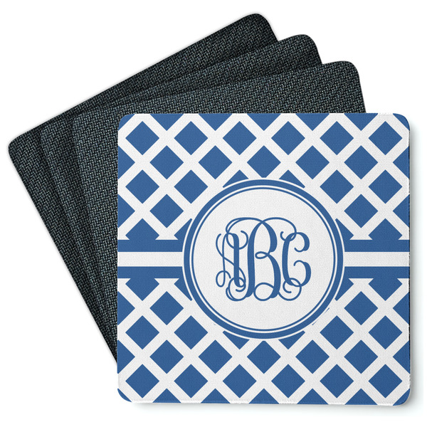 Custom Diamond Square Rubber Backed Coasters - Set of 4 (Personalized)