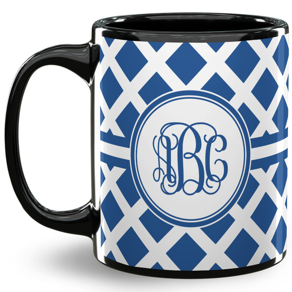 Custom Diamond 11 Oz Coffee Mug - Black (Personalized)