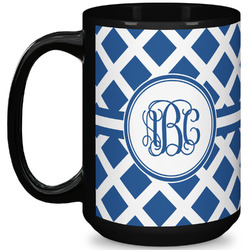 Diamond 15 Oz Coffee Mug - Black (Personalized)