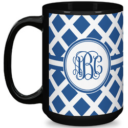 Diamond 15 Oz Coffee Mug - Black (Personalized)