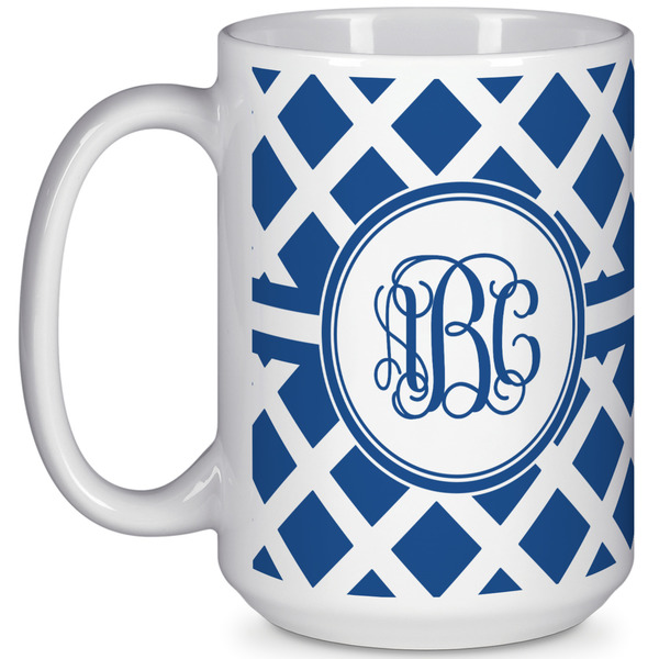 Custom Diamond 15 Oz Coffee Mug - White (Personalized)
