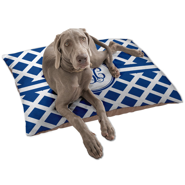 Custom Diamond Dog Bed - Large w/ Monogram