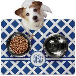Diamond Dog Food Mat - Medium w/ Monogram