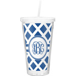 Diamond Double Wall Tumbler with Straw (Personalized)