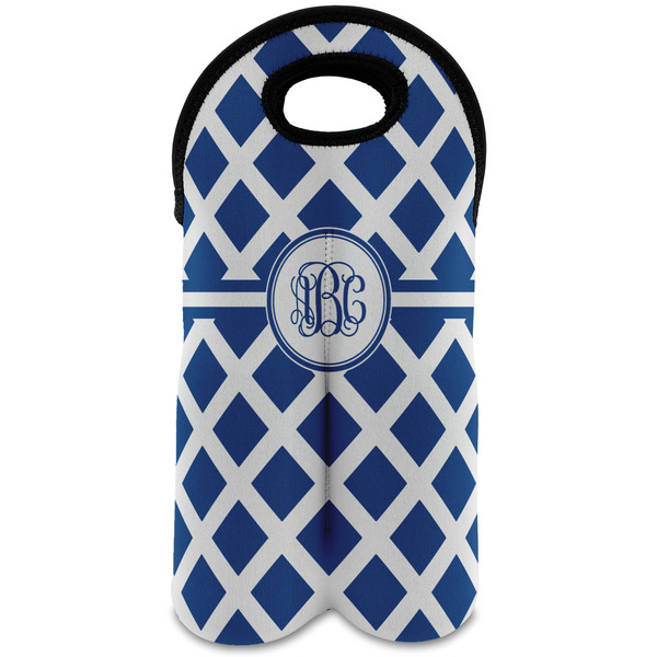 Custom Diamond Wine Tote Bag (2 Bottles) (Personalized)