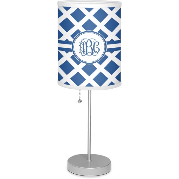 Custom Diamond 7" Drum Lamp with Shade Linen (Personalized)
