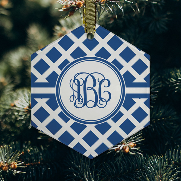 Diamond Frosted Glass Ornament - Hexagon (Lifestyle)