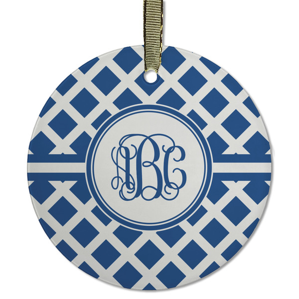 Diamond Frosted Glass Ornament - Round