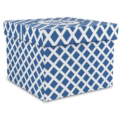 Diamond Gift Box with Lid - Canvas Wrapped - X-Large (Personalized)