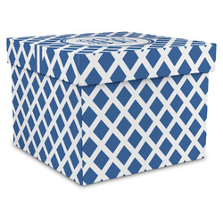 Diamond Gift Box with Lid - Canvas Wrapped - XX-Large (Personalized)