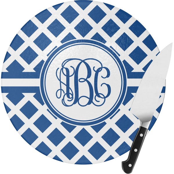 Custom Diamond Round Glass Cutting Board (Personalized)