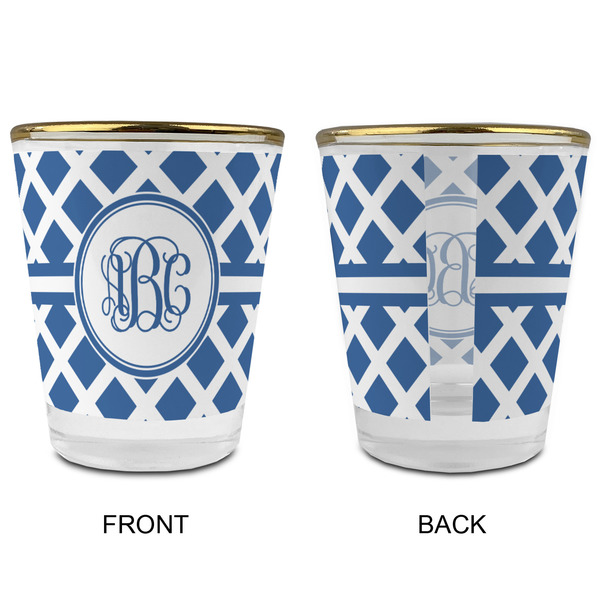 Diamond Glass Shot Glass - with gold rim - APPROVAL