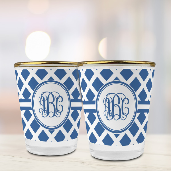 Diamond Glass Shot Glass - with gold rim - LIFESTYLE