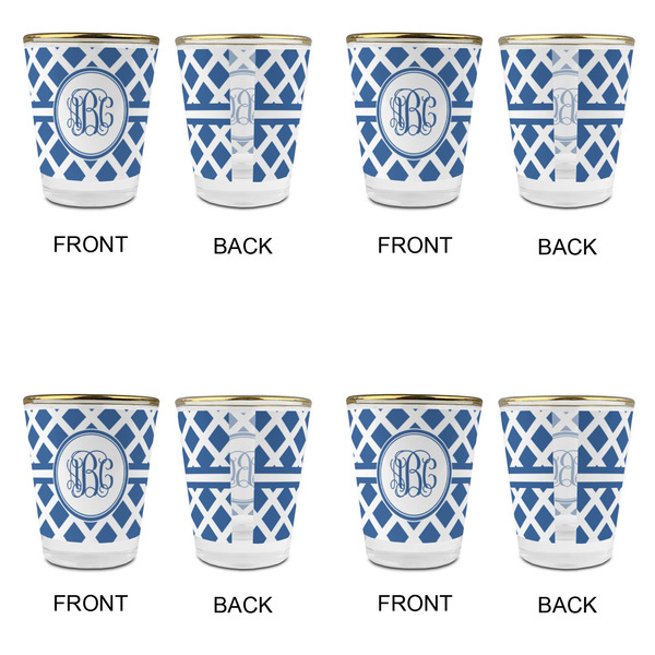 Diamond Glass Shot Glass - with gold rim - Set of 4 - APPROVAL