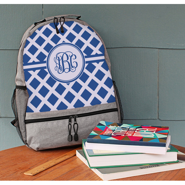 Diamond Large Backpack - Gray - On Desk