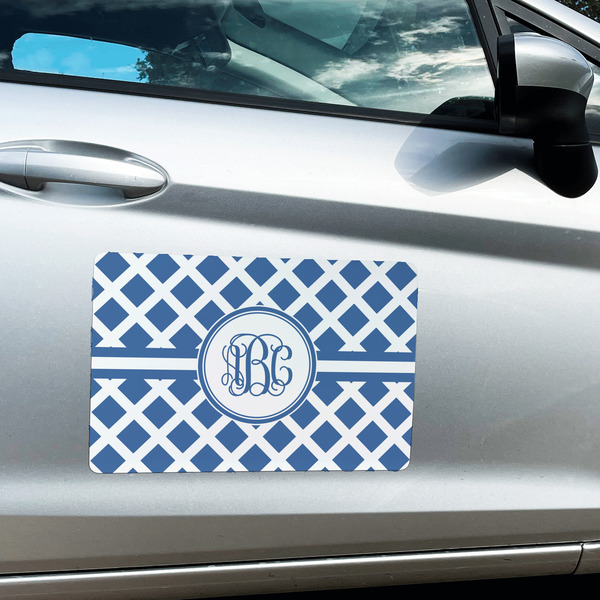 Diamond Large Rectangle Car Magnets- In Context
