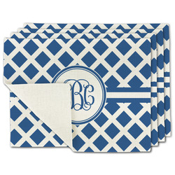 Diamond Single-Sided Linen Placemat - Set of 4 w/ Monogram