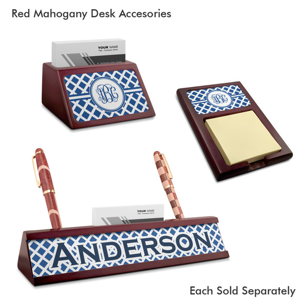 Diamond Mahogany Desk Accessories