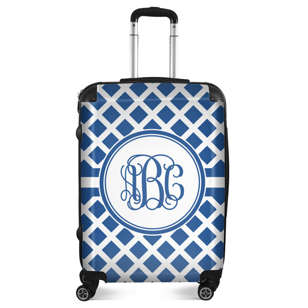 Custom Diamond Suitcase - 24" Medium - Checked (Personalized)