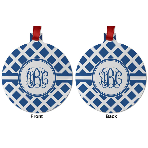 Diamond Metal Ball Ornament - Front and Back