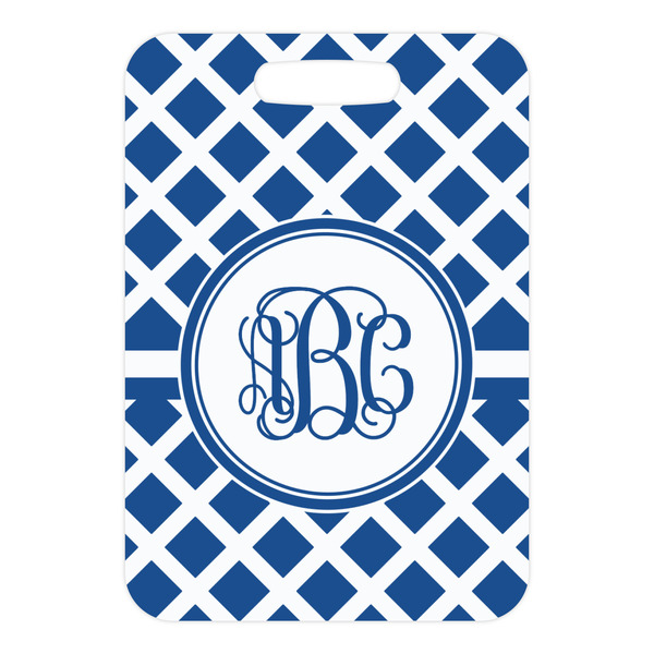 Diamond Metal Luggage Tag - Front Without Strap