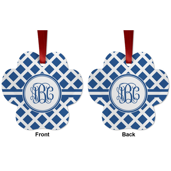 Diamond Metal Paw Ornament - Front and Back