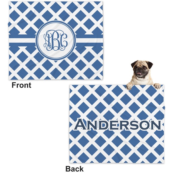 Diamond Microfleece Dog Blanket - Large- Front & Back