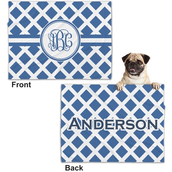 Diamond Microfleece Dog Blanket - Regular - Front & Back