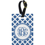 Diamond Plastic Luggage Tag - Rectangular w/ Monogram