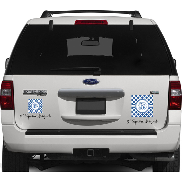 Diamond Personalized Square Car Magnets on Ford Explorer