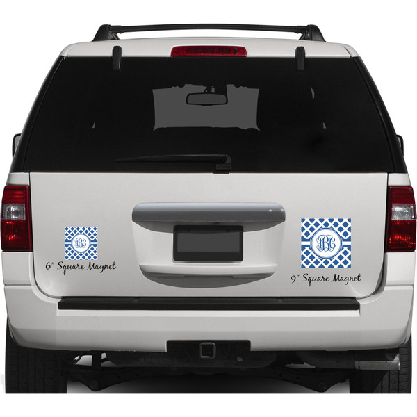 Diamond Personalized Square Car Magnets on Ford Explorer