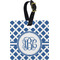 Diamond Plastic Luggage Tag - Square w/ Monogram