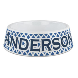 Diamond Plastic Dog Bowl - Large (Personalized)