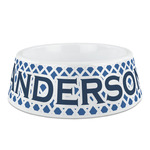 Diamond Plastic Dog Bowl - Medium (Personalized)
