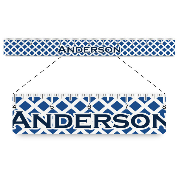 Custom Diamond Plastic Ruler - 12" (Personalized)