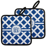 Diamond Pot Holders - Set of 2 w/ Monogram