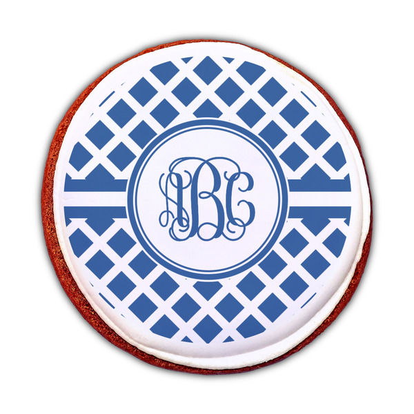 Diamond Printed Icing Circle - Medium - On Cookie