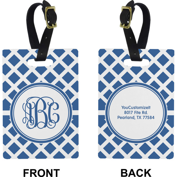 Diamond Rectangle Luggage Tag (Front + Back)