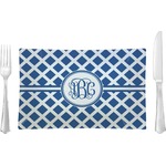 Diamond Rectangular Glass Lunch / Dinner Plate - Single or Set (Personalized)