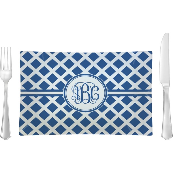Custom Diamond Rectangular Glass Lunch / Dinner Plate - Single or Set (Personalized)
