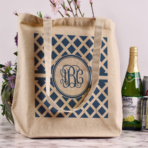 Diamond Reusable Cotton Grocery Bag - In Context