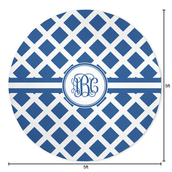 Diamond Round Area Rug - Size