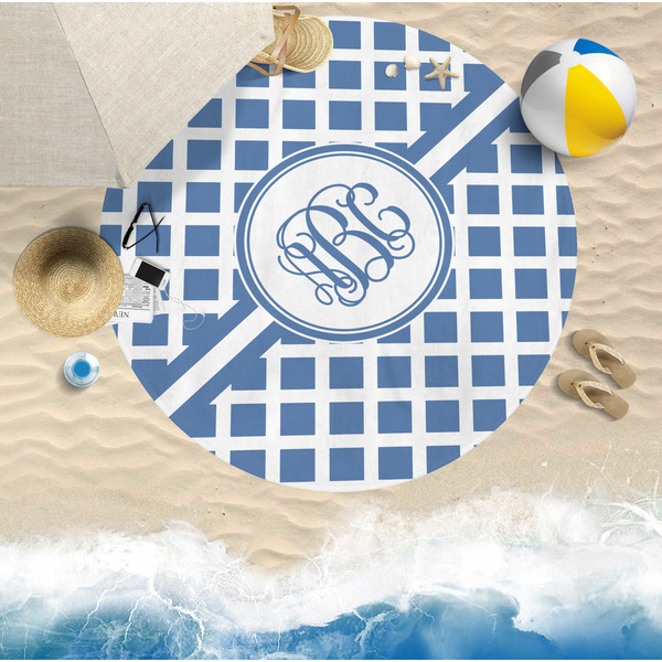 Diamond Round Beach Towel Lifestyle