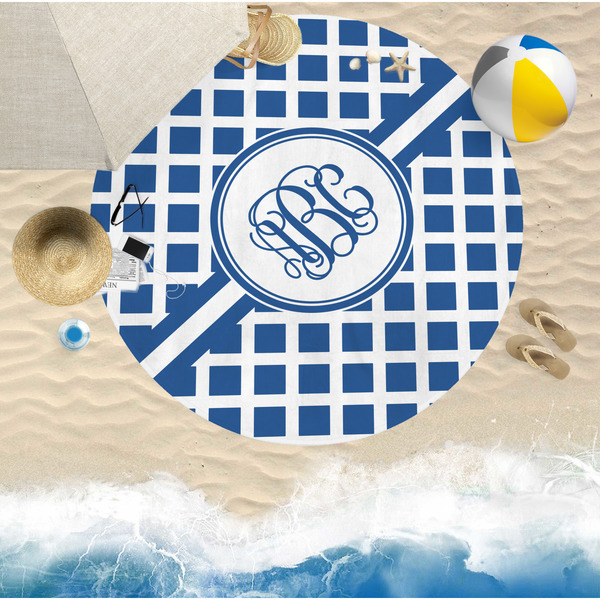Diamond Round Beach Towel Lifestyle