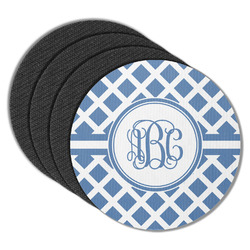 Diamond Round Rubber Backed Coasters - Set of 4 (Personalized)